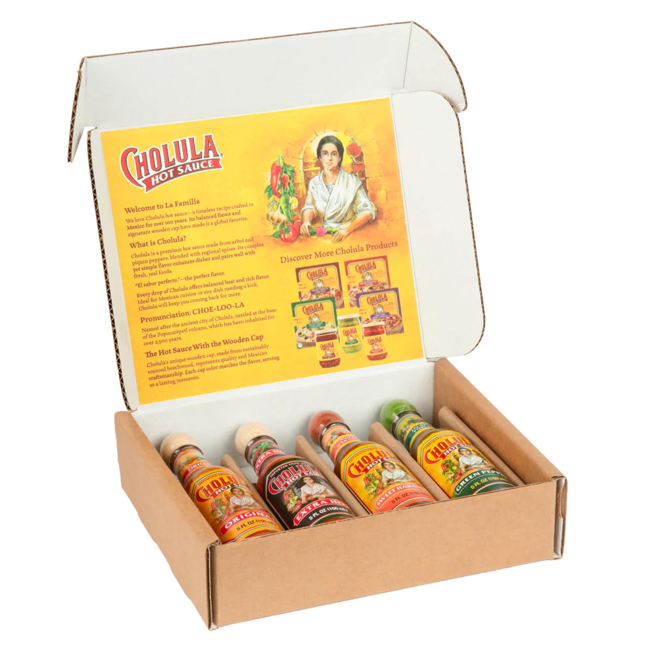 Cholula® Hot Sauce Variety Pack, 4ct (Green Pepper, Original, Sweet Habanero & Extra Hot) - Image 3