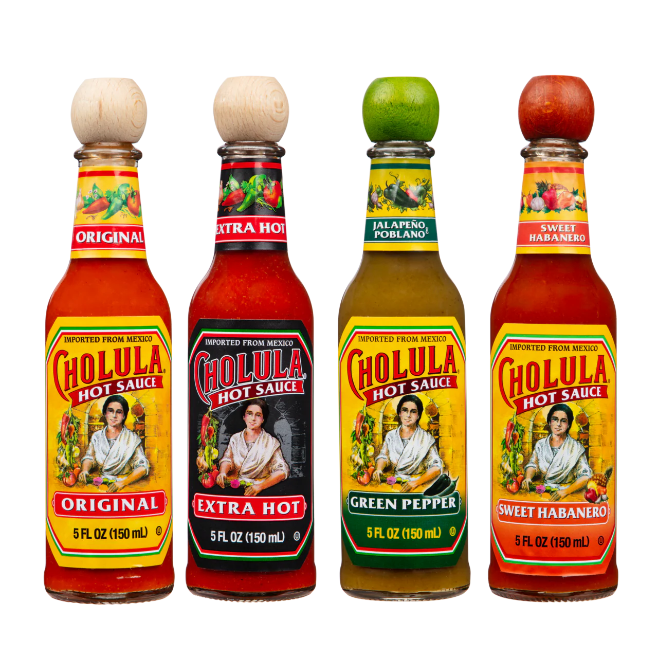 Cholula® Hot Sauce Variety Pack, 4ct (Green Pepper, Original, Sweet Habanero & Extra Hot) - Image 4
