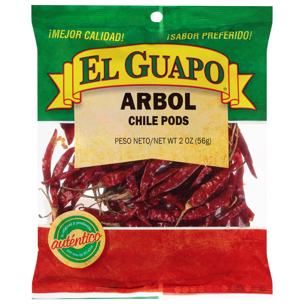 El Guapo® Whole Arbol Chili Pods (Chile De Arbol Entero), 2 oz