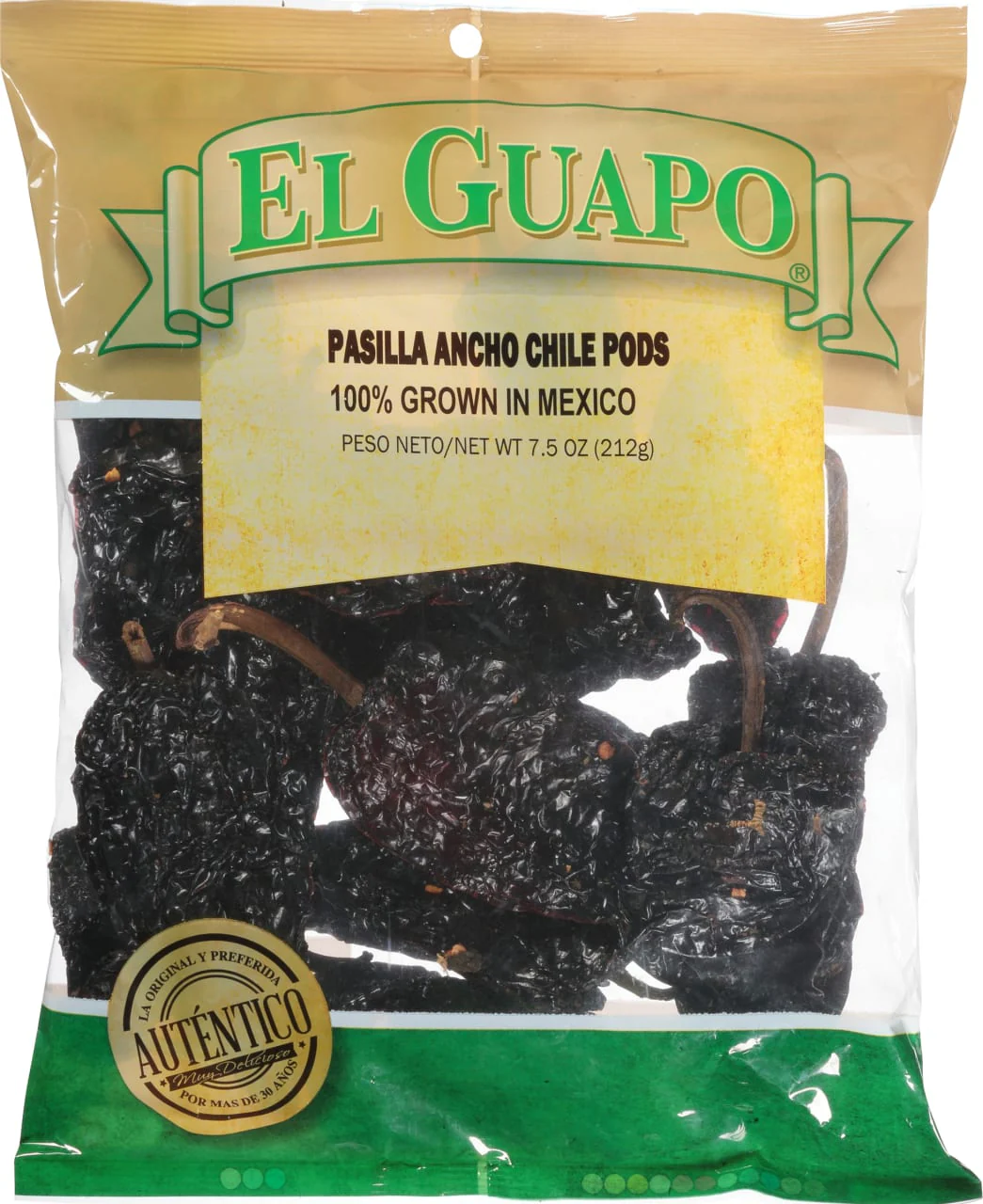 El Guapo® Whole Premium Pasilla Ancho Chili Pods (Chile Pasilla Ancho Entero), 7.5 oz