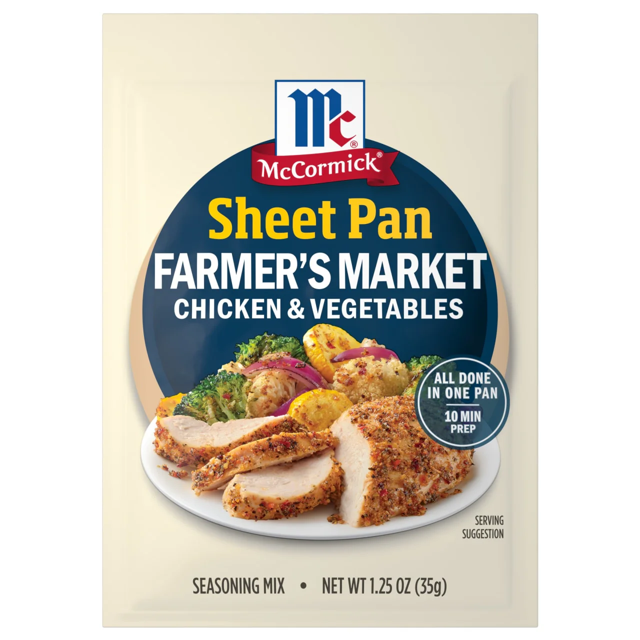 McCormick® Farmer's Market Chicken & Vegetables One Sheet Pan Seasoning Mix, 1.25 oz (6-Pack)