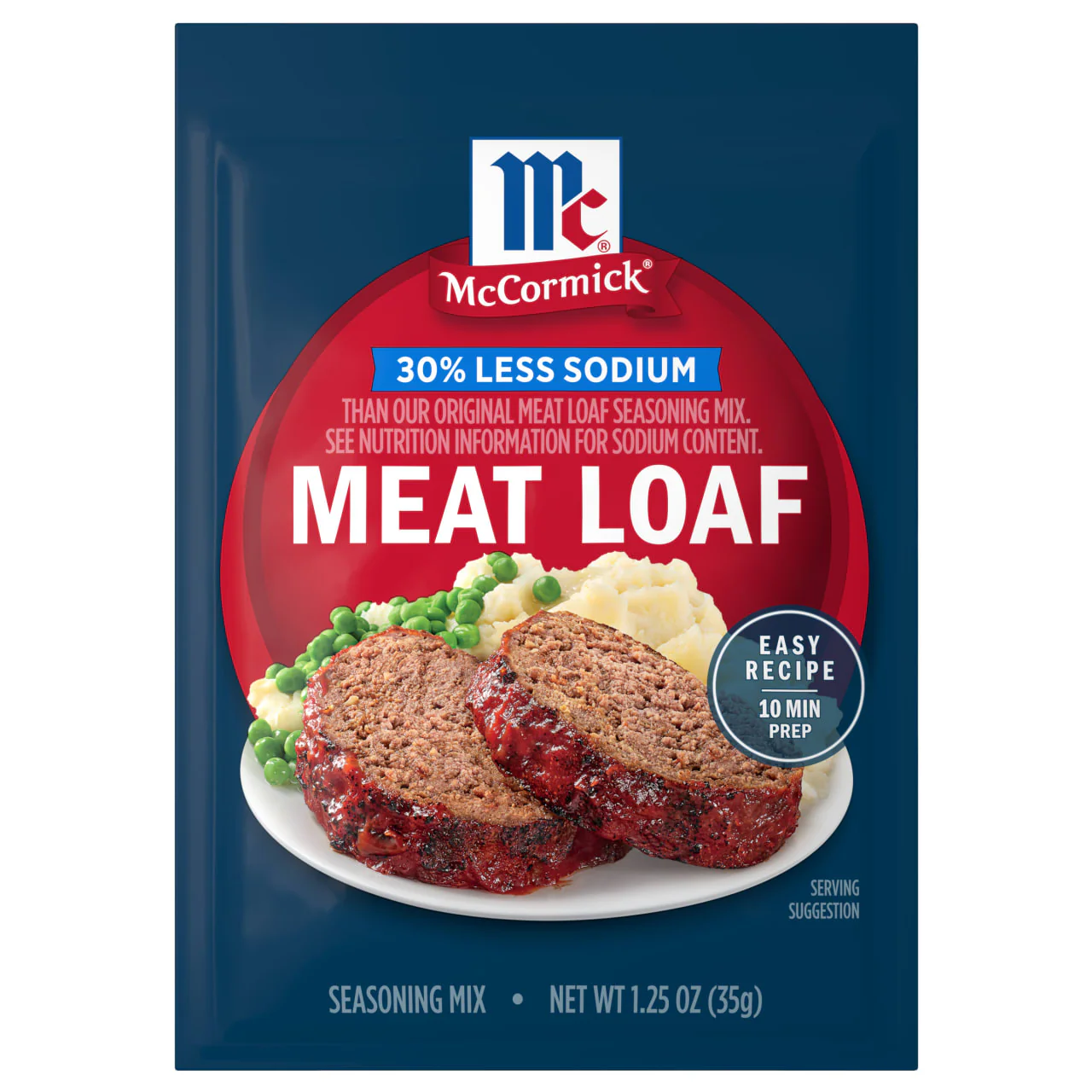 McCormick® 30% Less Sodium Meat Loaf Seasoning Mix, 1.25 oz (6-Pack)